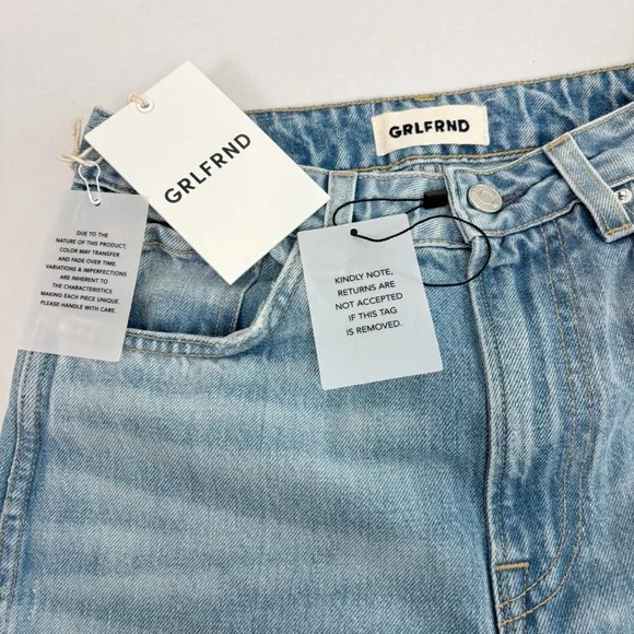 GRLFRND Sara Super High Rise Straight Jeans in La Brea Ave Size 27 Straight Leg